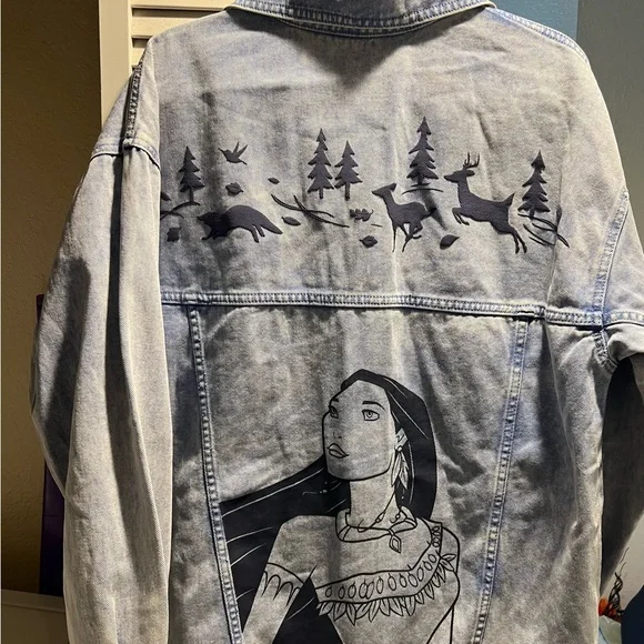 Disney parks Pocahontas Denim Jean jacket style Spirt jersey - Picture 2 of 10